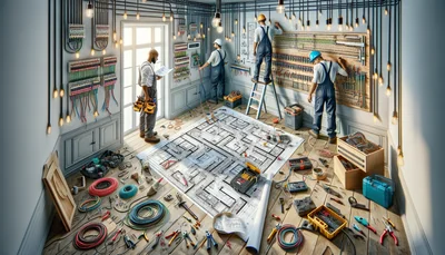 Refaire l'électricité d'une pièce : guide complet et tarifs 2026 - AI generated illustration